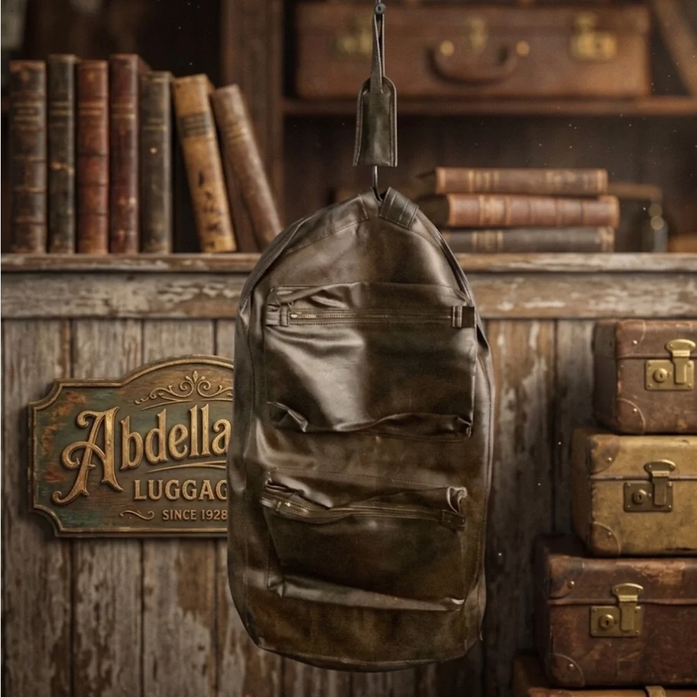 Authentic Abdalla designer vintage faux leather garment suit travel bag